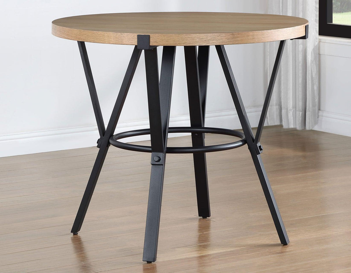 Magnolia 42-inch Round Counter Table, Black and Sand by Steve Silver at Eve Furniture