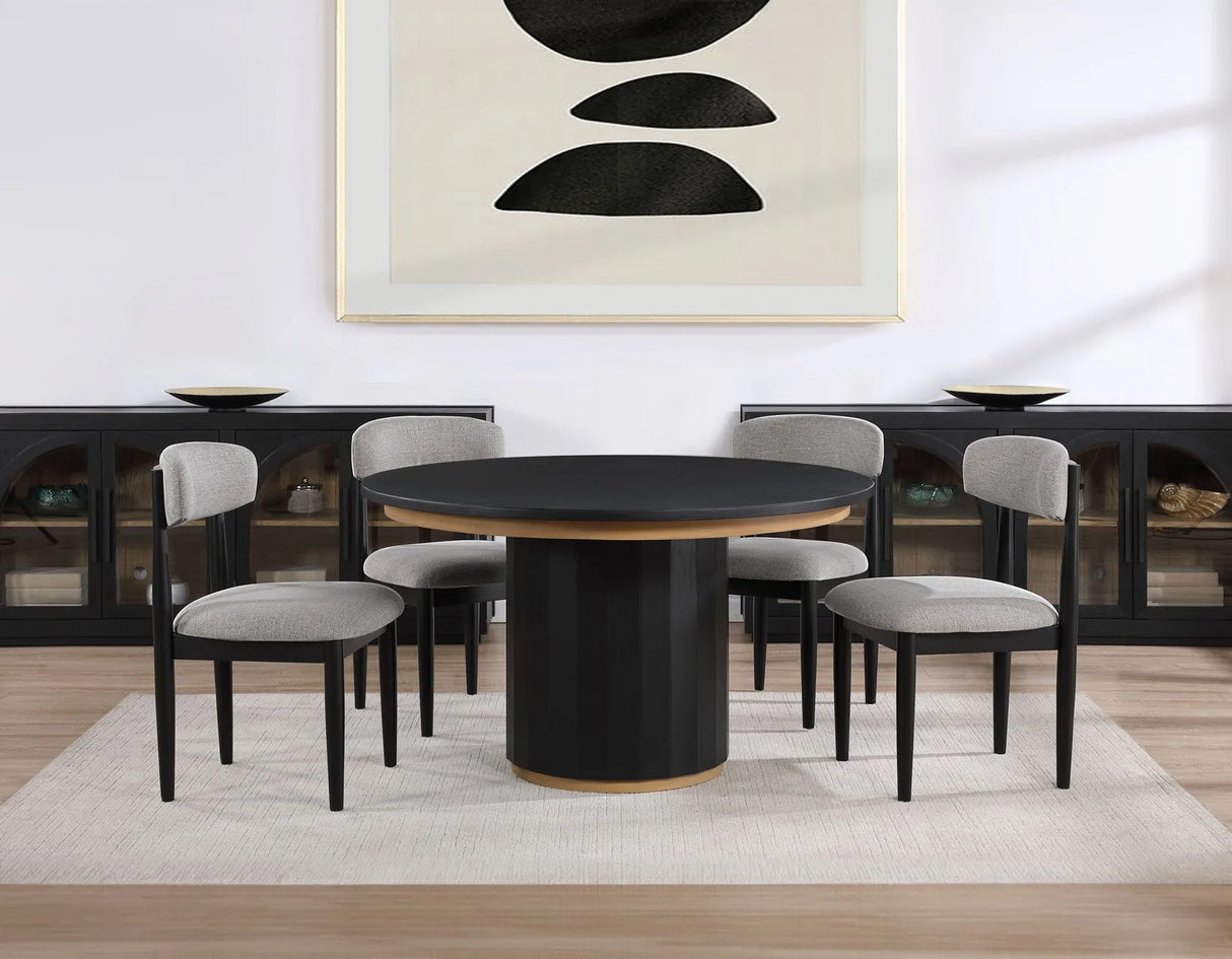 Magnolia 52-inch Round Table, Black by Steve Silver at Eve Furniture