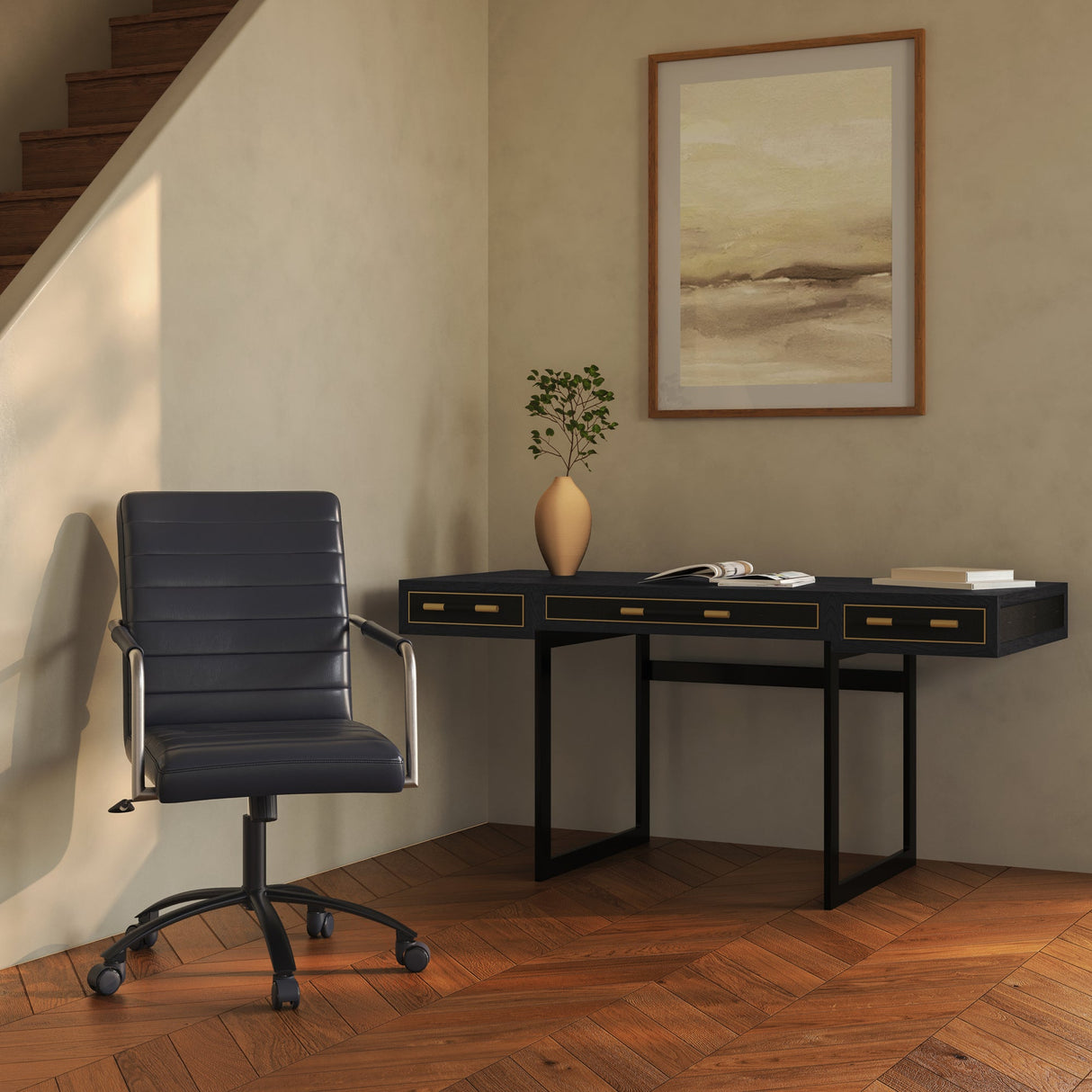 Mako Black Desk by Moe's Home at Eve Furniture
