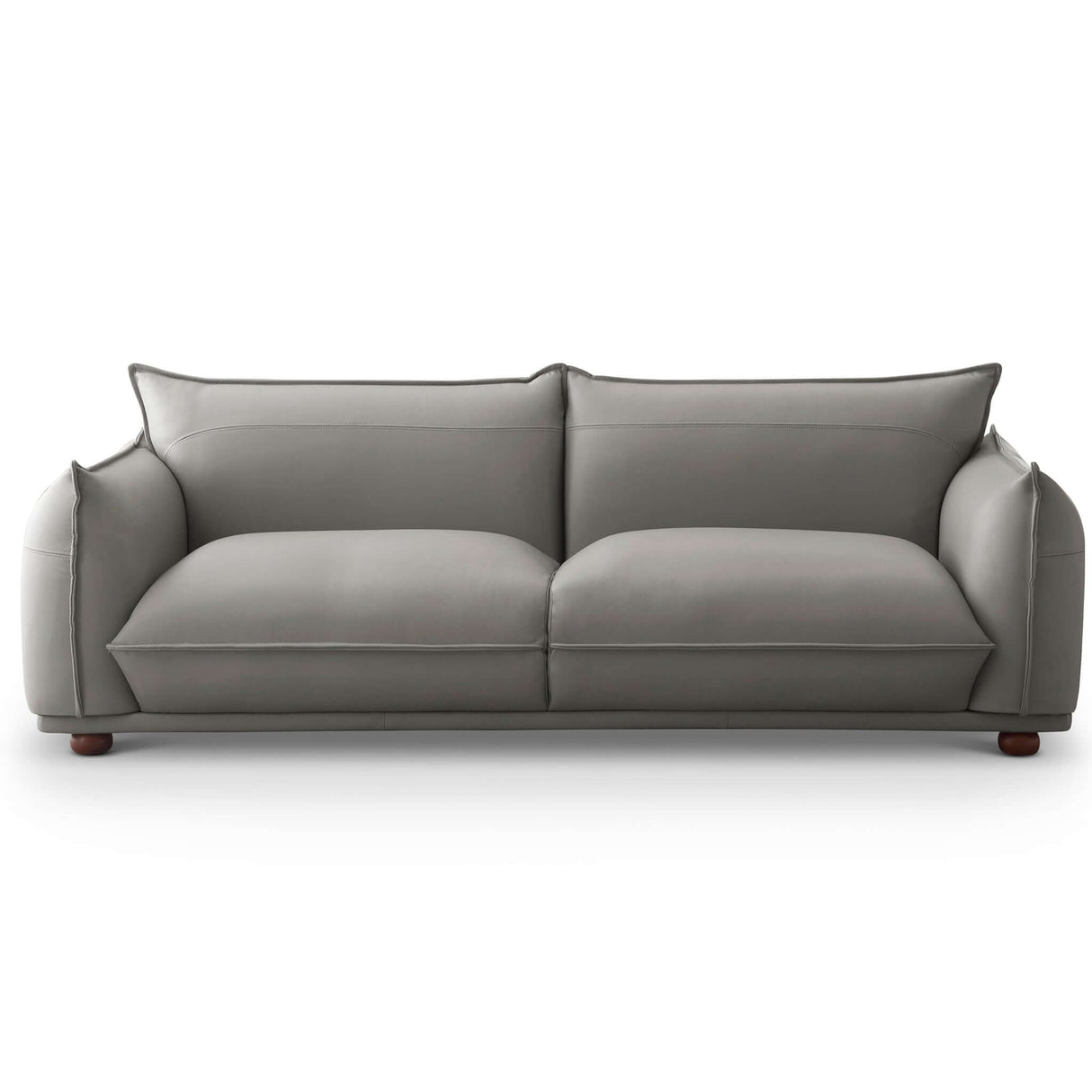 Emma Mid Century Modern Luxury Grey Leather Sofa by Ashcroft Imports at Eve Furniture