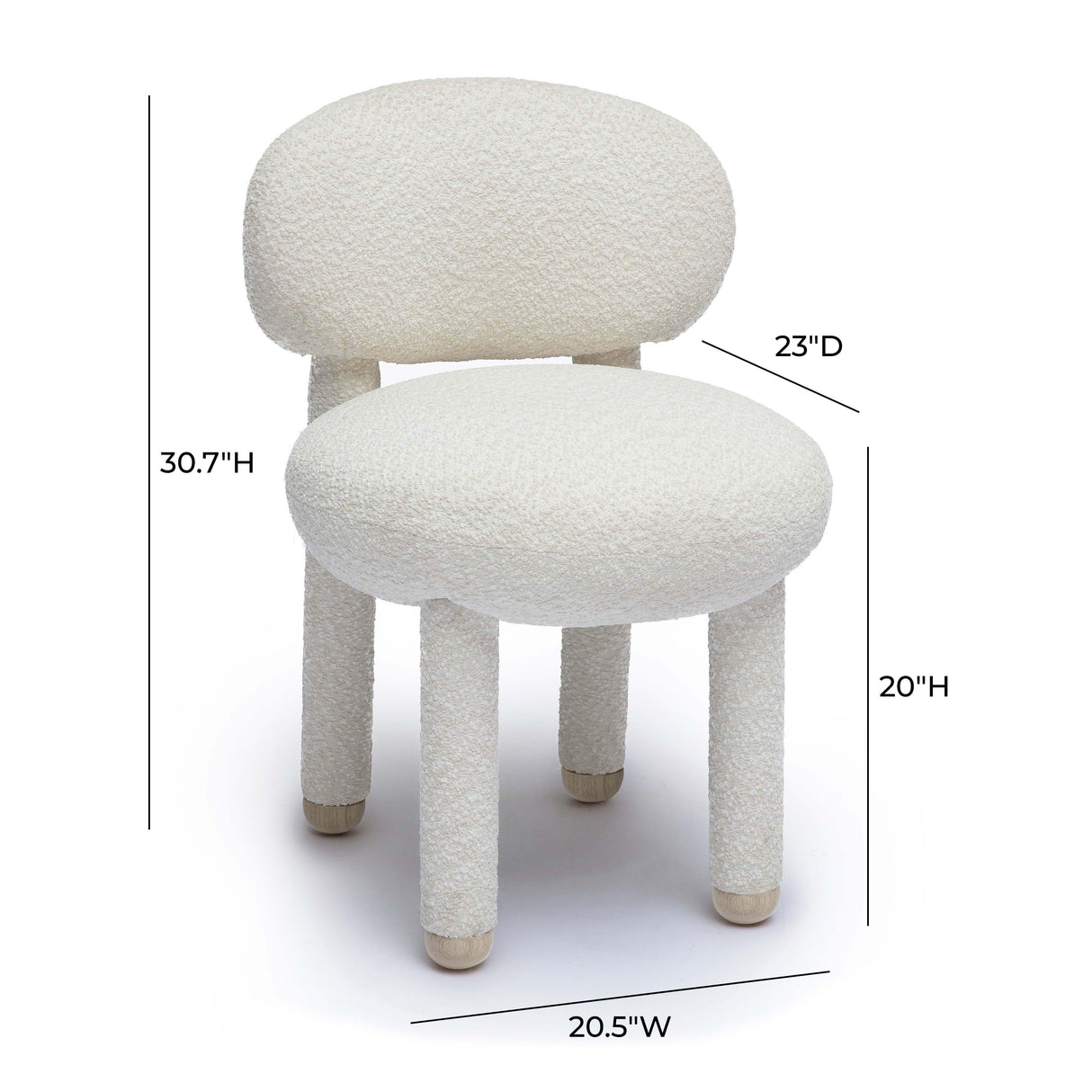 Manu Nubby Performance Fabric Side Chair by TOV Furniture at Eve Furniture