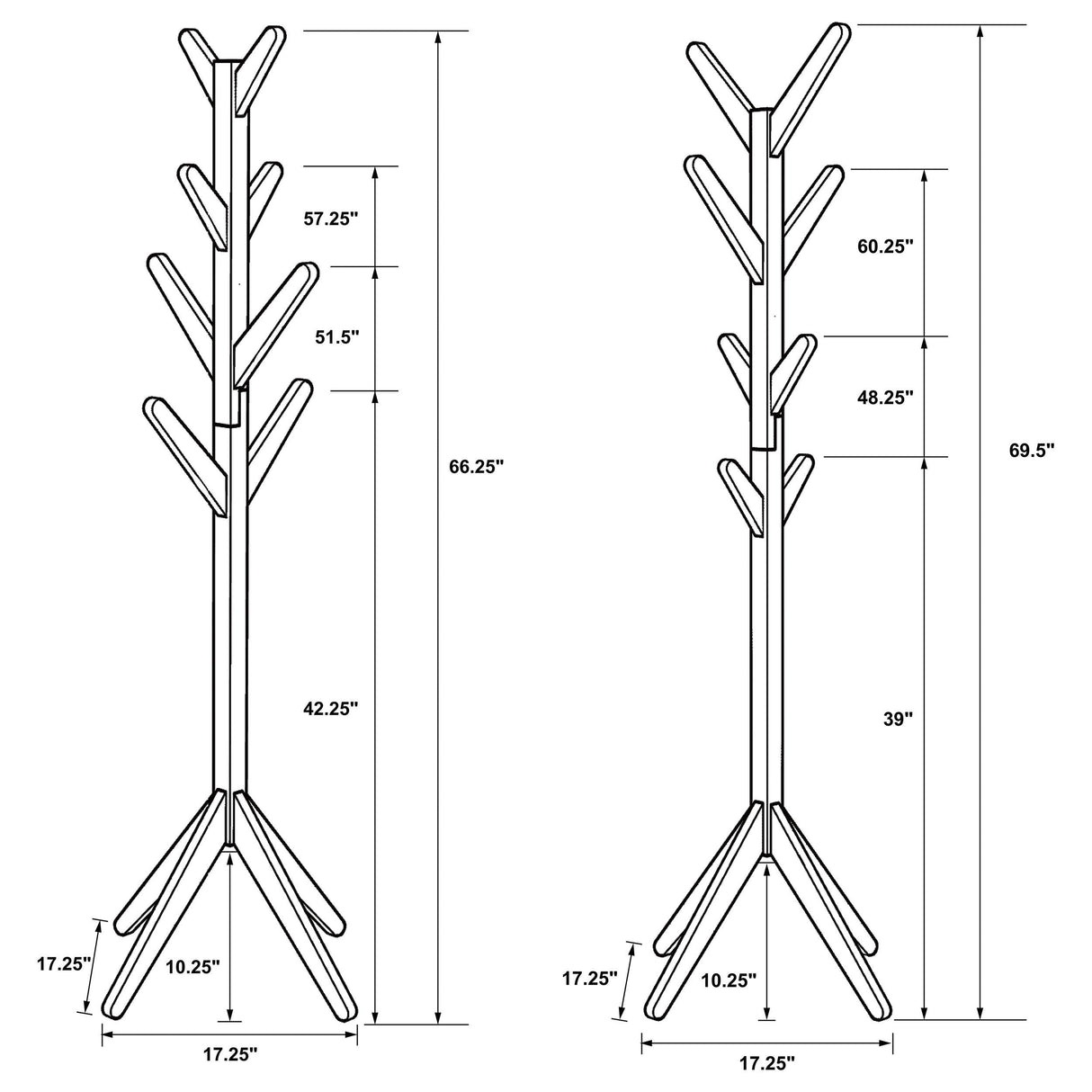 Margaret Natural Oak Solid Wood Coat Rack by Coaster at Eve Furniture