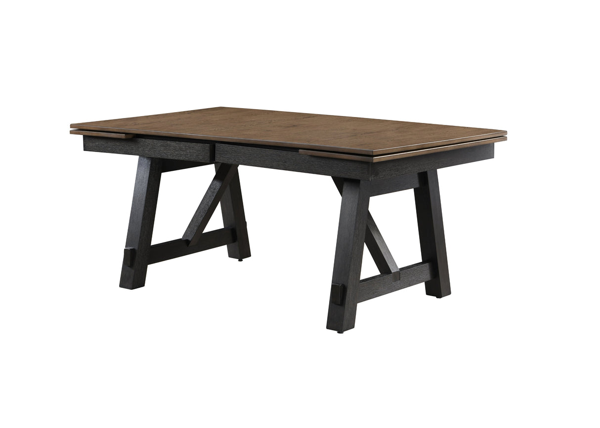 Maribelle Wheat Charcoal Extendable Dining Table by Crown Mark at Eve Furniture