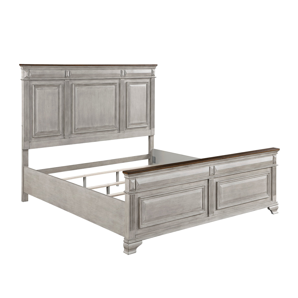 Marquette Gray/Brown King Panel Bed by Homelegance at Eve Furniture
