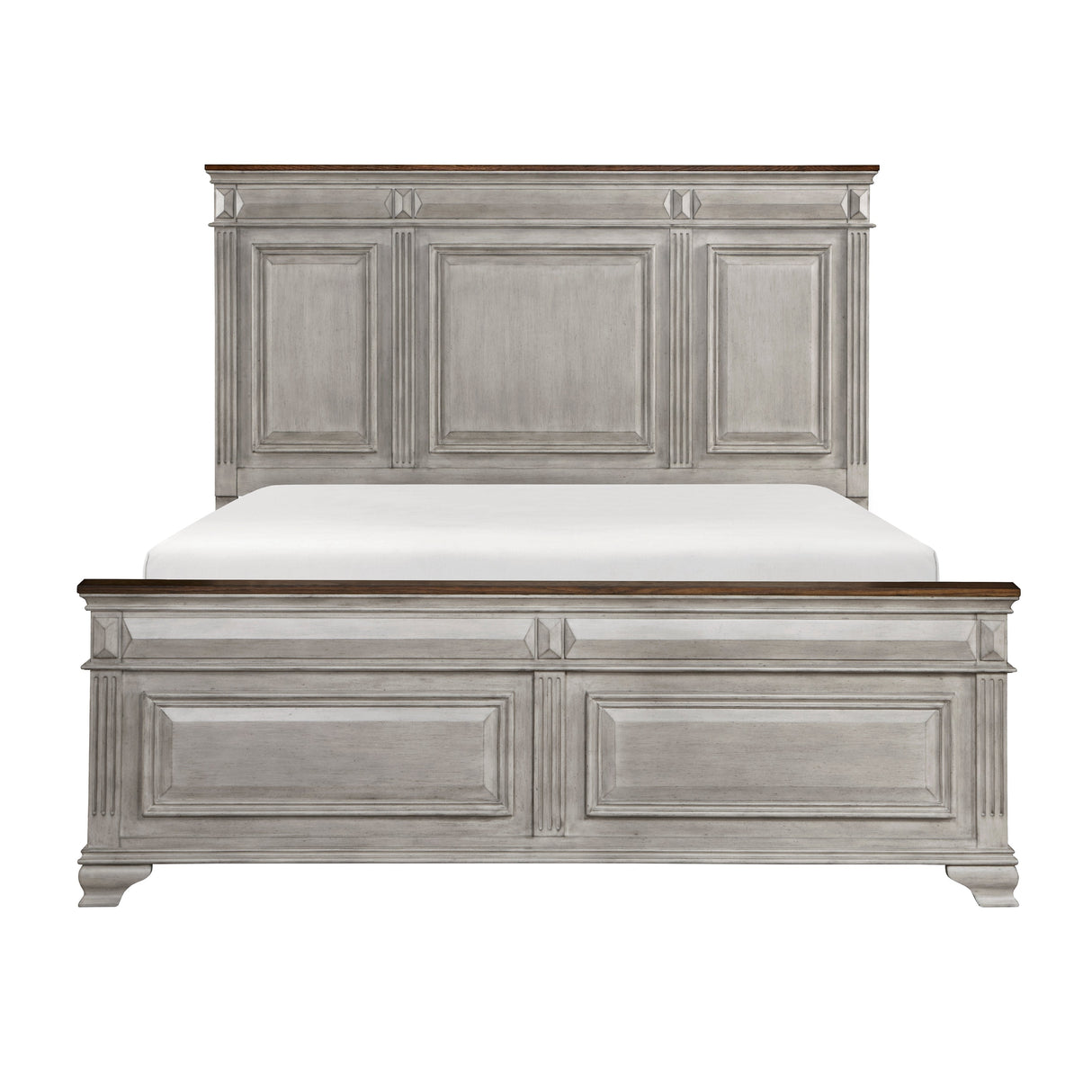 Marquette Gray/Brown King Panel Bed by Homelegance at Eve Furniture