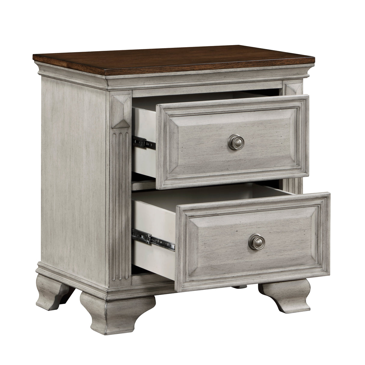 Marquette Gray/Brown Nightstand by Homelegance at Eve Furniture