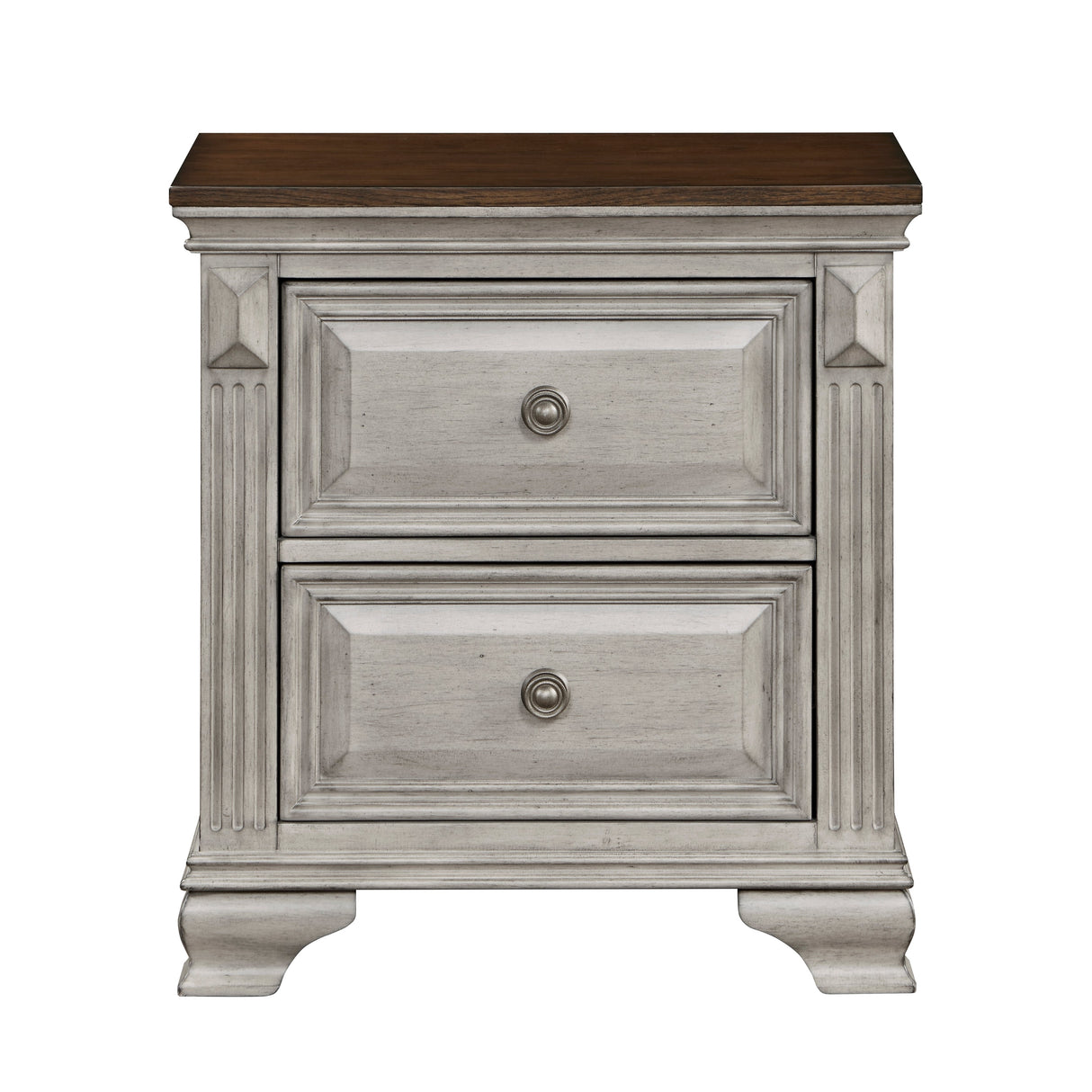 Marquette Gray/Brown Nightstand by Homelegance at Eve Furniture