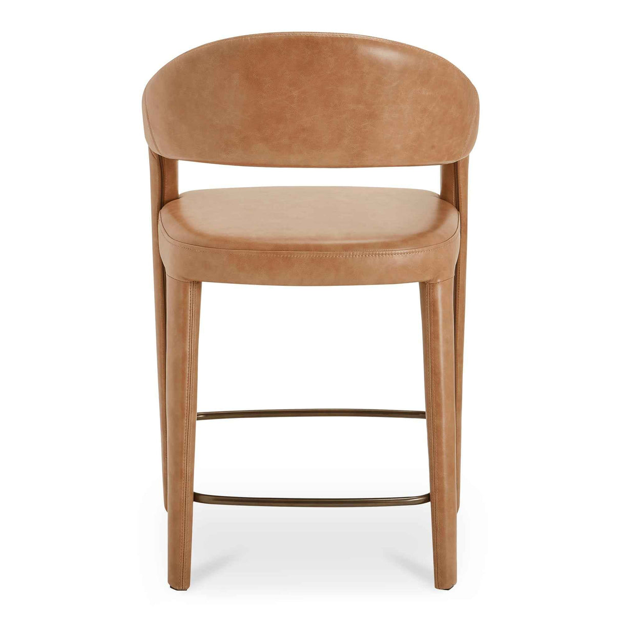 Martens Brown Leather Counter Stool