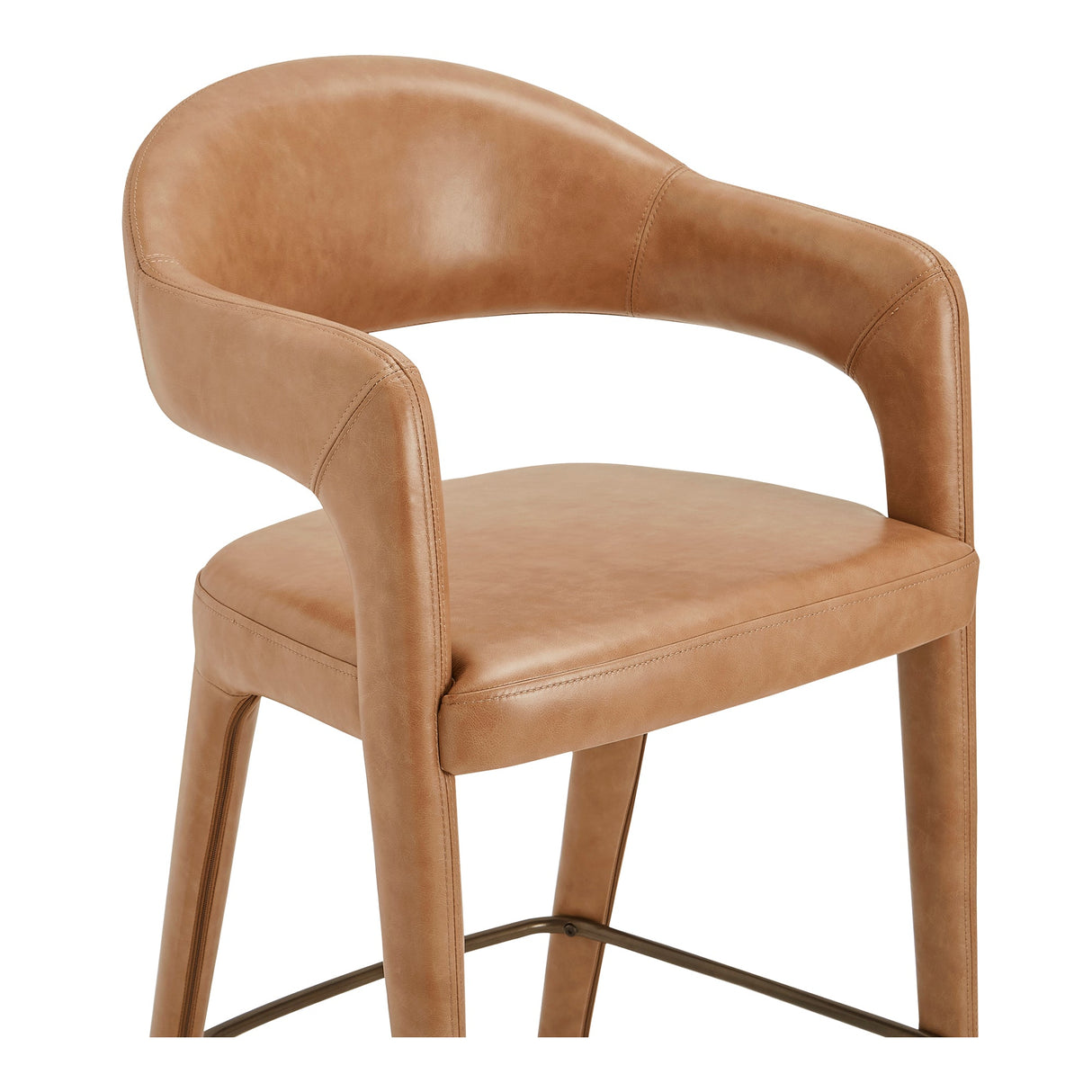 Martens Brown Leather Counter Stool by Moe's Home at Eve Furniture