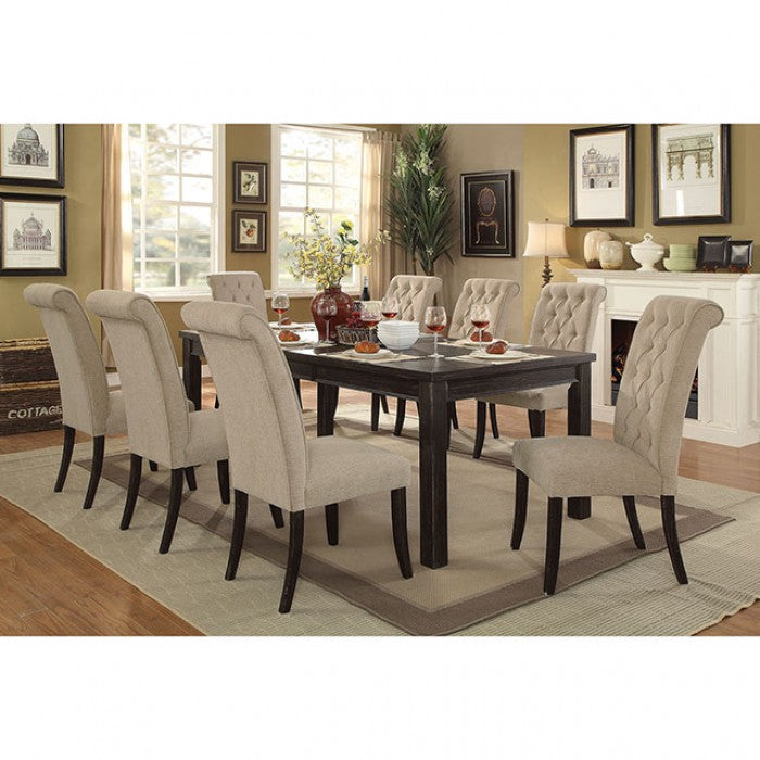 Mashall Beige/Antique Black Side Chair by Furniture of America at Eve Furniture