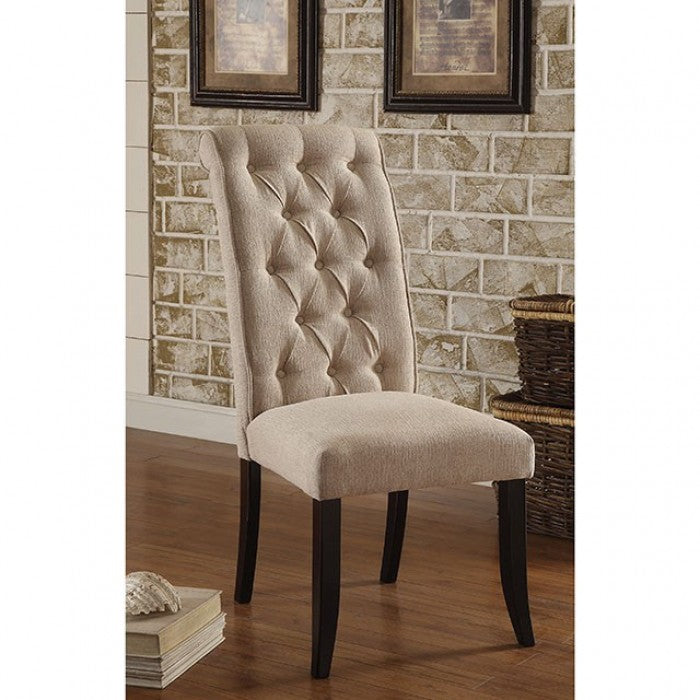 Mashall Beige/Antique Black Side Chair by Furniture of America at Eve Furniture