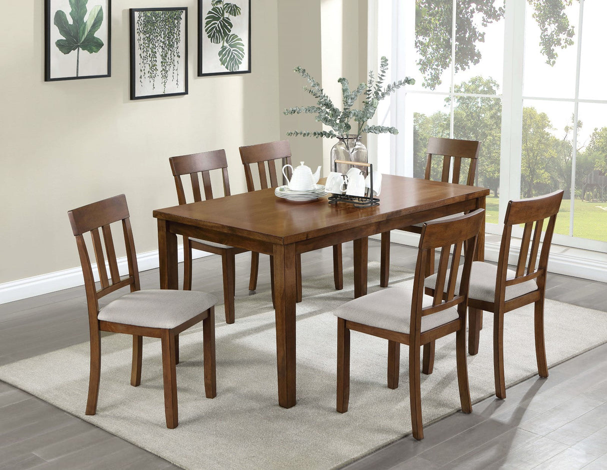 Medford Walnut/Beige 7 PC. Dining Table Set by Furniture of America at Eve Furniture