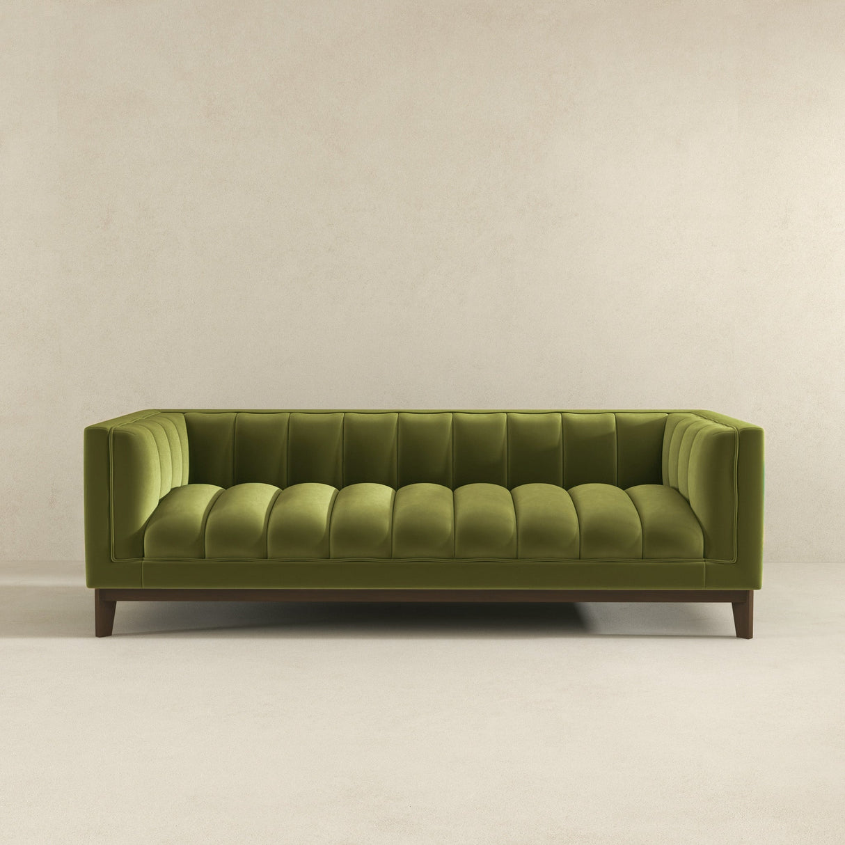 Melissa Mid-Century Green Velvet Modern Sofa by Ashcroft Imports at Eve Furniture