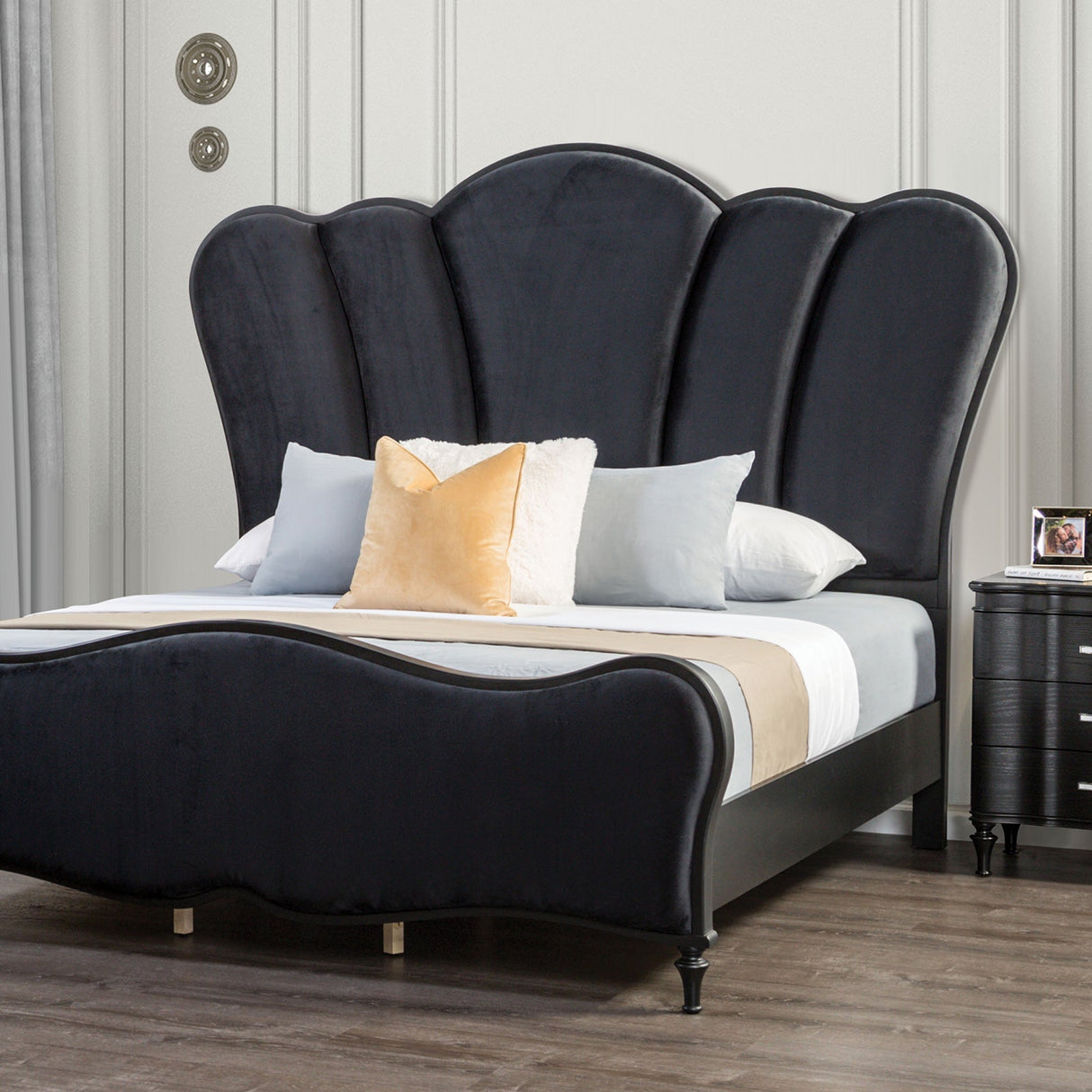 Melodi Parc Black King Bed by Furniture of America at Eve Furniture