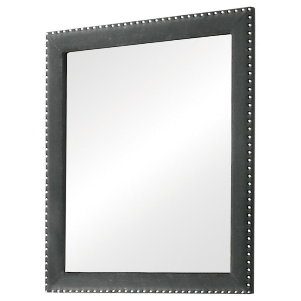 Melody Gray Rectangular Upholstered Dresser Mirror by Coaster at Eve Furniture