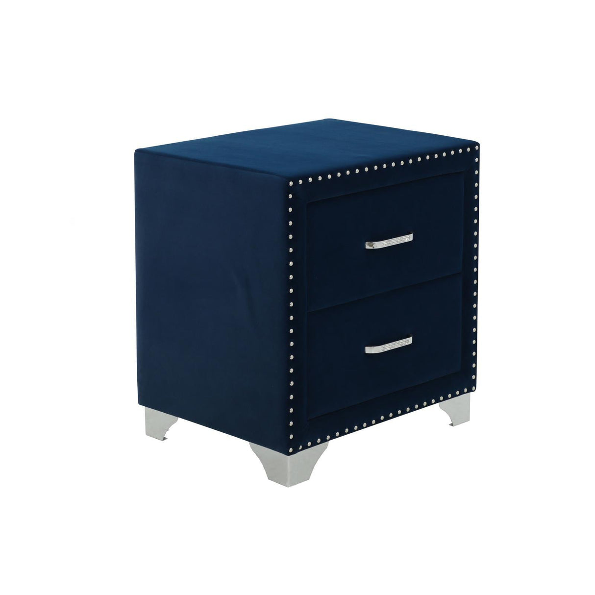 Melody Pacific Blue Upholstered 2-Drawer Nightstand by Coaster at Eve Furniture