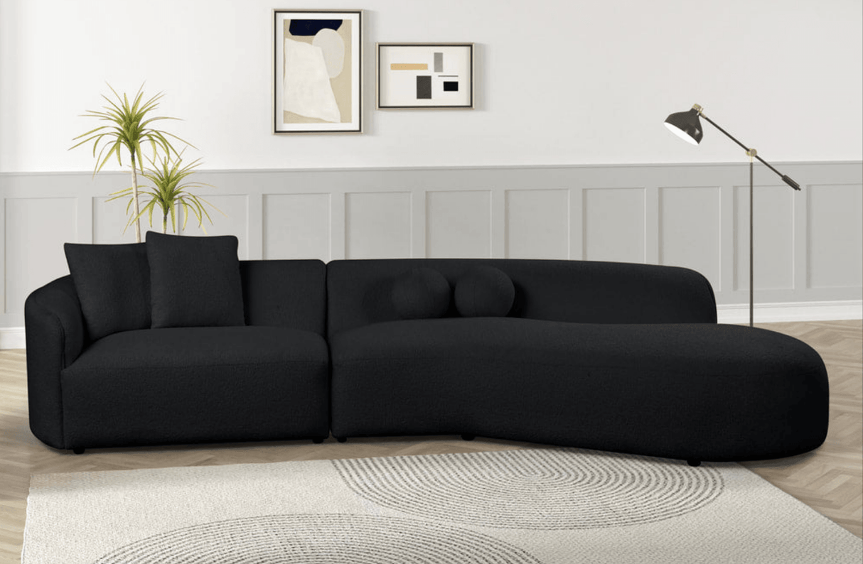 Mia Black Fabric Sectional by Happy Homes at Eve Furniture