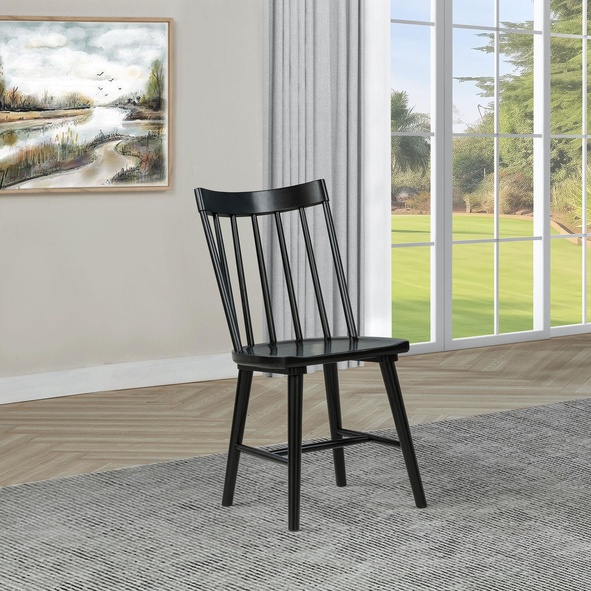 Middleton Black Solid Wood Dining Side Chair, Set of 2 by Coaster at Eve Furniture