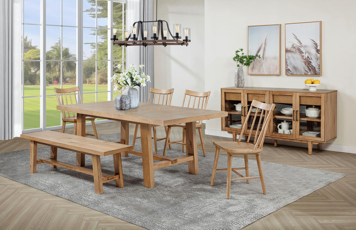 Middleton Natural Brown Wood Backless Dining Bench by Coaster at Eve Furniture