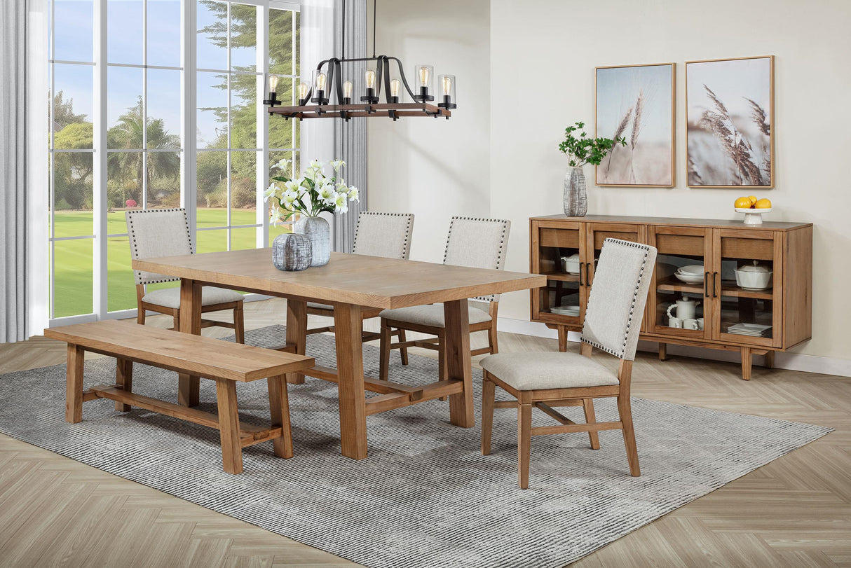 Middleton Natural Brown Wood Backless Dining Bench by Coaster at Eve Furniture