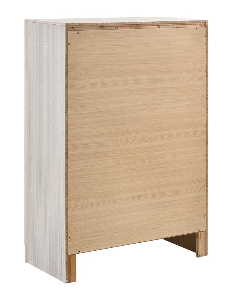 Miranda White/Rhinestone 5-Drawer Chest by Coaster at Eve Furniture