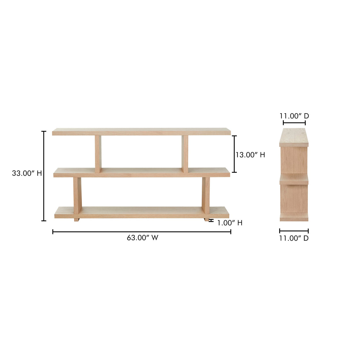 Miri Oak Small Shelf by Moe's Home at Eve Furniture