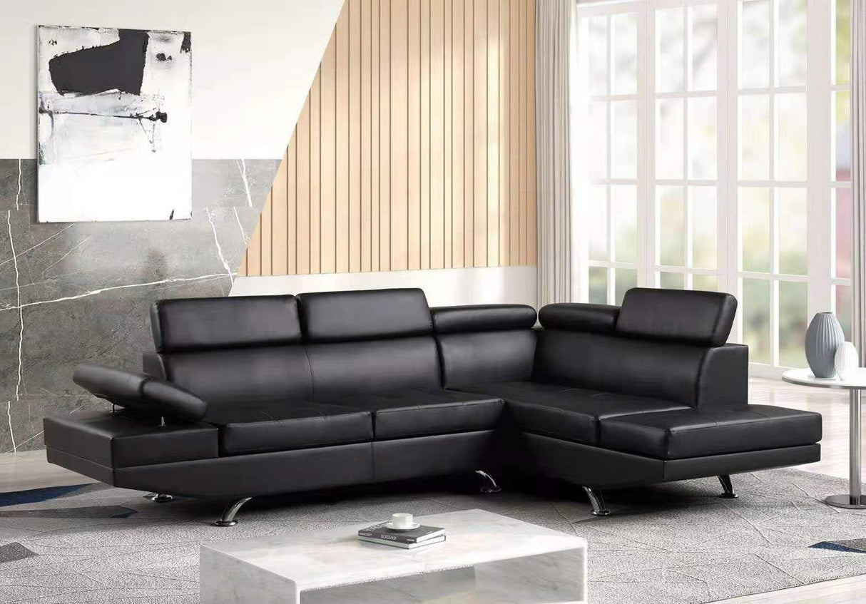Moderno Black Right Arm Facing (RAF) Sectional by Happy Homes at Eve Furniture