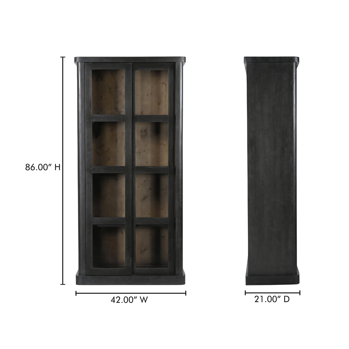 Mona Black Tall Cabinet by Moe's Home at Eve Furniture