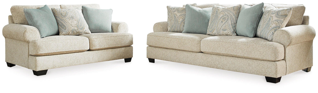 Monaghan Sandstone Sofa and Loveseat by Ashley at Eve Furniture