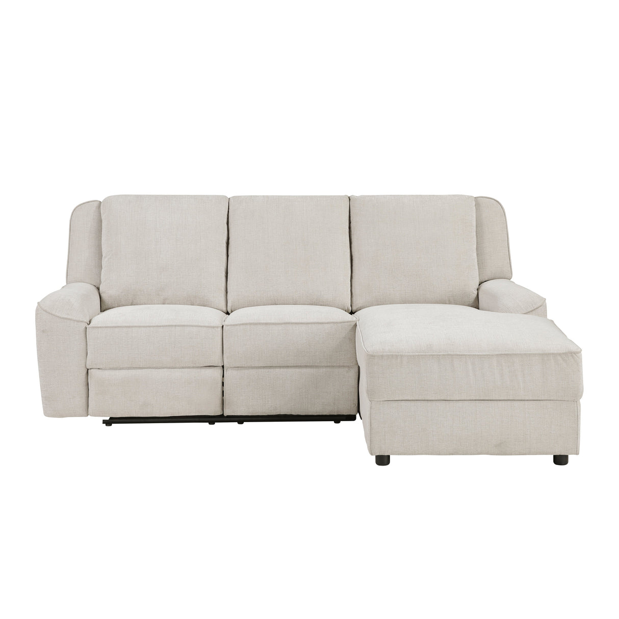 Monterey Beige Chenille Reclining Sectional with Right Chaise by Homelegance at Eve Furniture