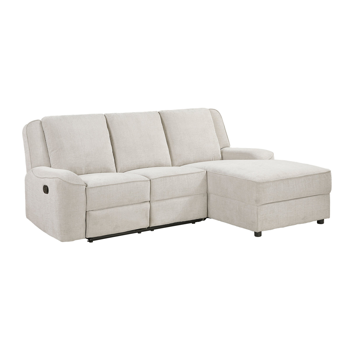 Monterey Beige Chenille Reclining Sectional with Right Chaise by Homelegance at Eve Furniture