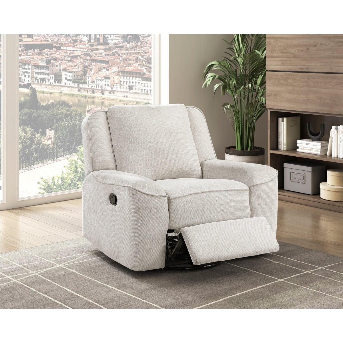 Monterey Beige Swivel Reclining Chair by Homelegance at Eve Furniture
