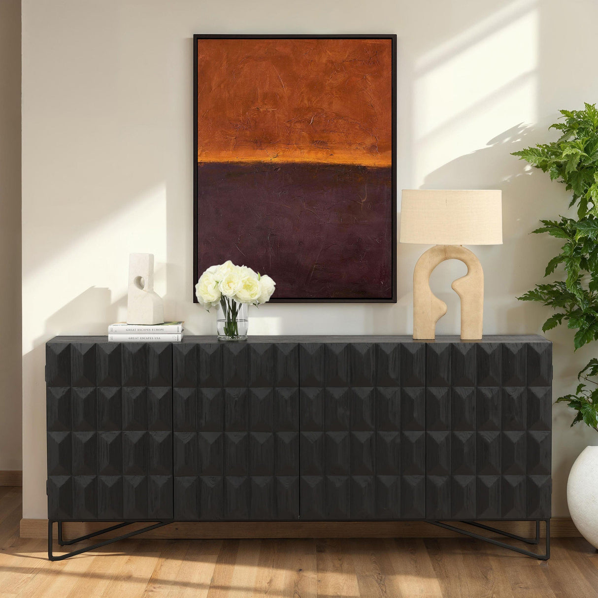 Montoya Sideboard, Black by Dovetail at Eve Furniture