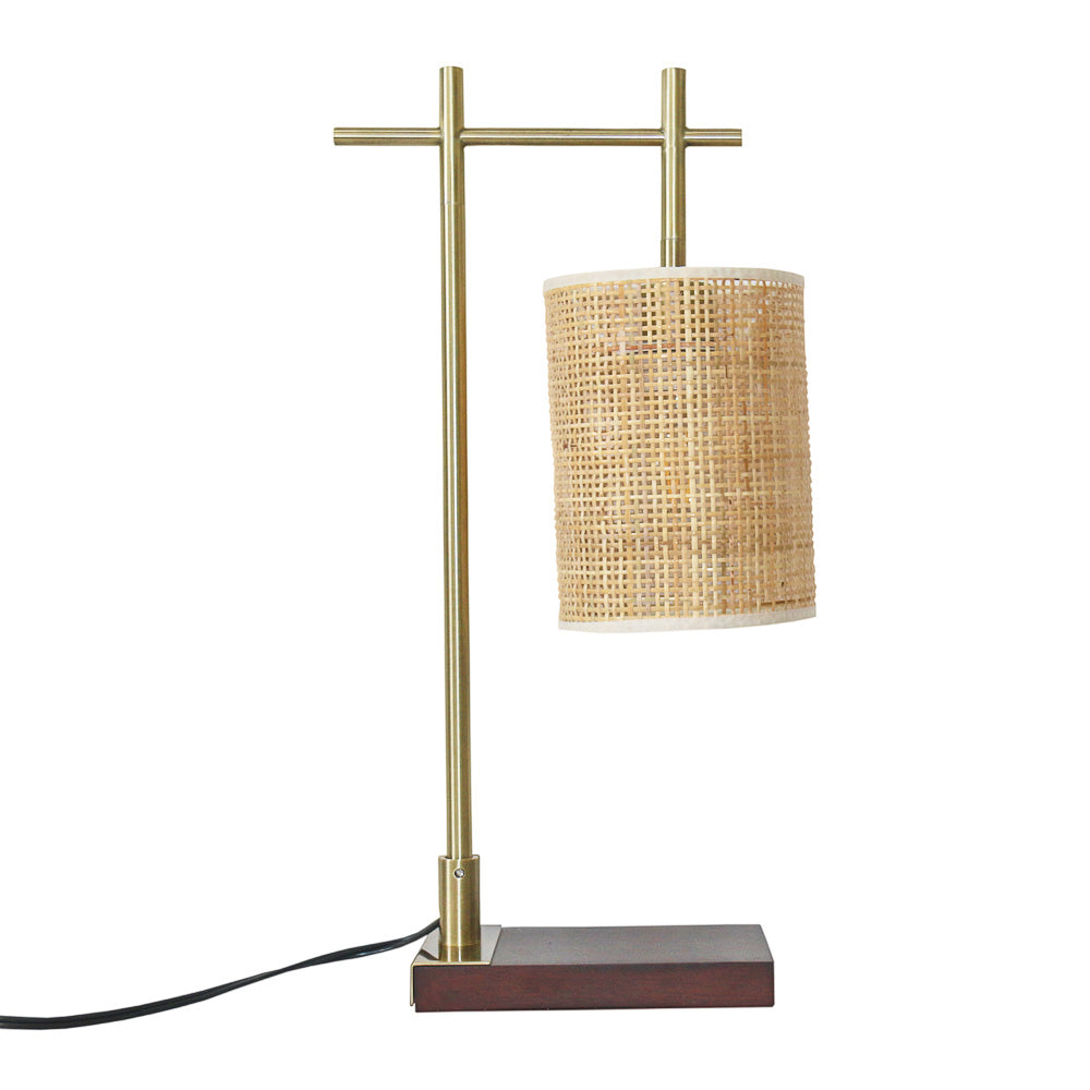 Moonstone Bamboo Lampshade Table Lamp - Dark Brown - Bronze by Ashcroft Imports at Eve Furniture