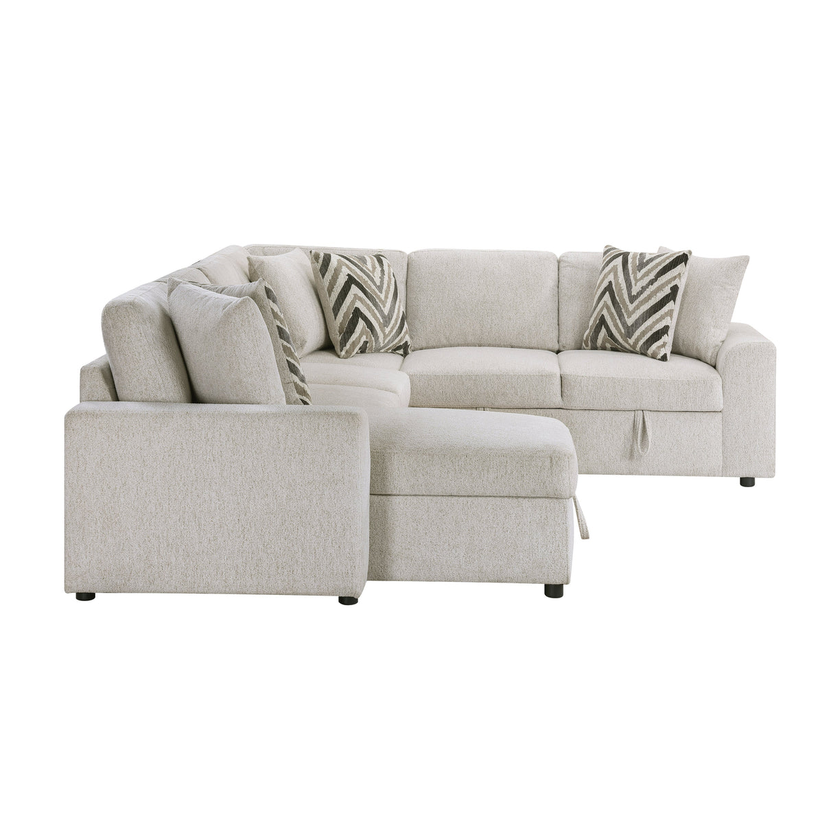 Myrtle Beige 3-Piece Sectional with Pull-out Bed by Homelegance at Eve Furniture