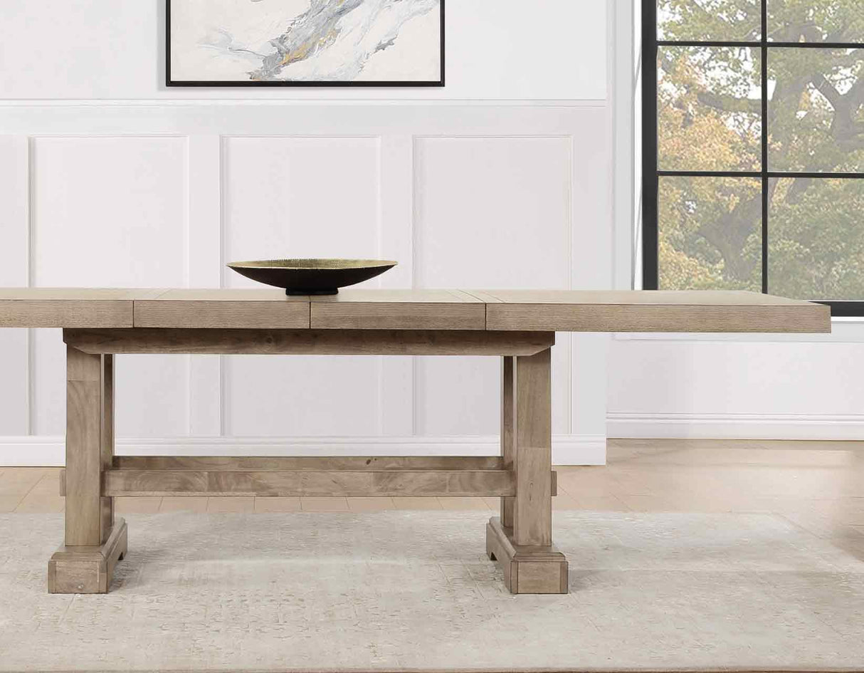 Napa 108-inch Dining Table with 2/18-inch Leaves, Sand by Steve Silver at Eve Furniture