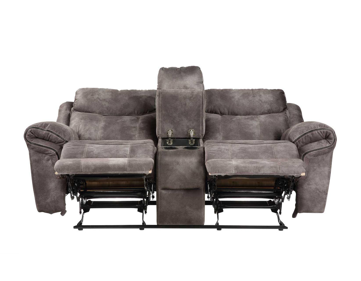 Nashville Gray Manual Glider Recliner Console Loveseat by Steve Silver at Eve Furniture