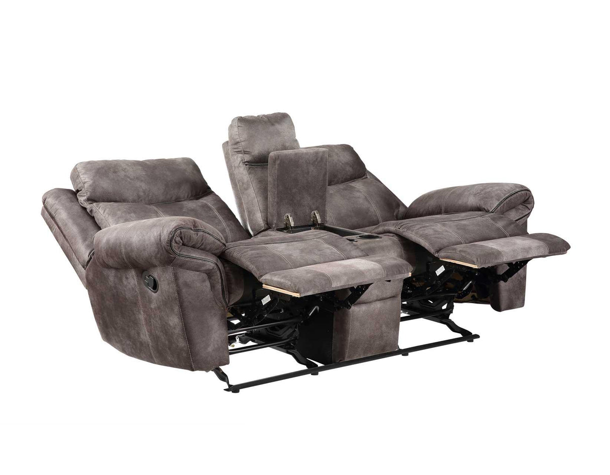 Nashville Gray Manual Glider Recliner Console Loveseat by Steve Silver at Eve Furniture