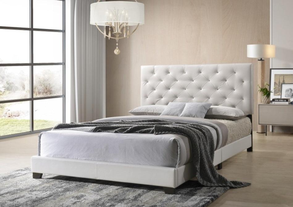 Nelly White Queen Panel Bed by Happy Homes at Eve Furniture