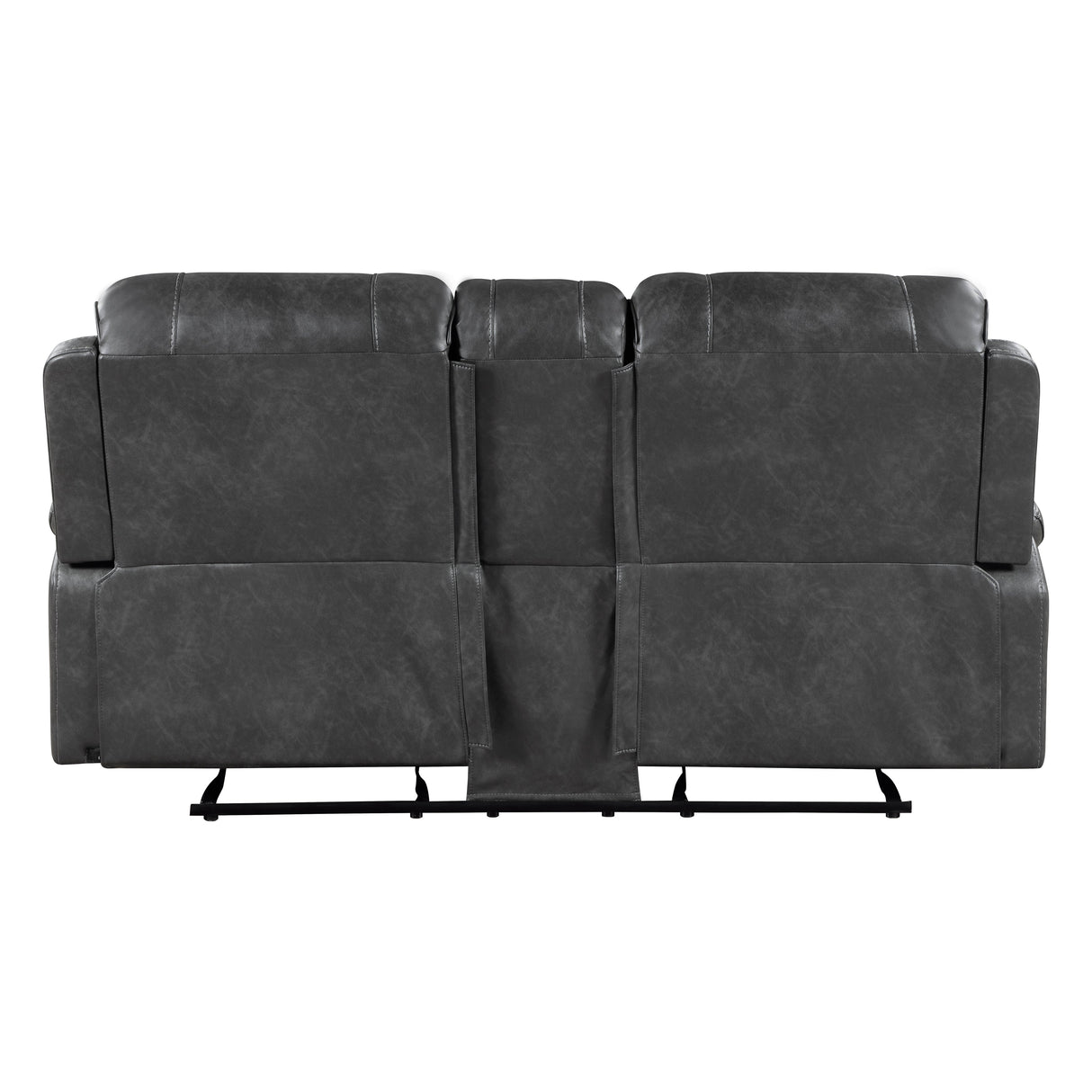 Newnan Gray Double Glider Reclining Loveseat with Center Console by Homelegance at Eve Furniture