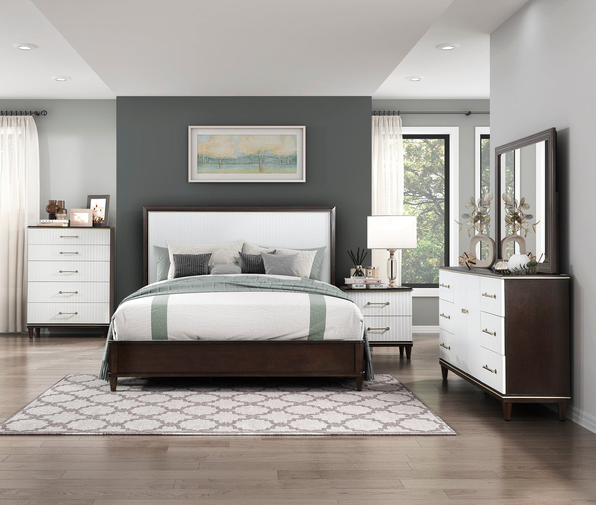Niles White/Cherry Dresser by Homelegance at Eve Furniture