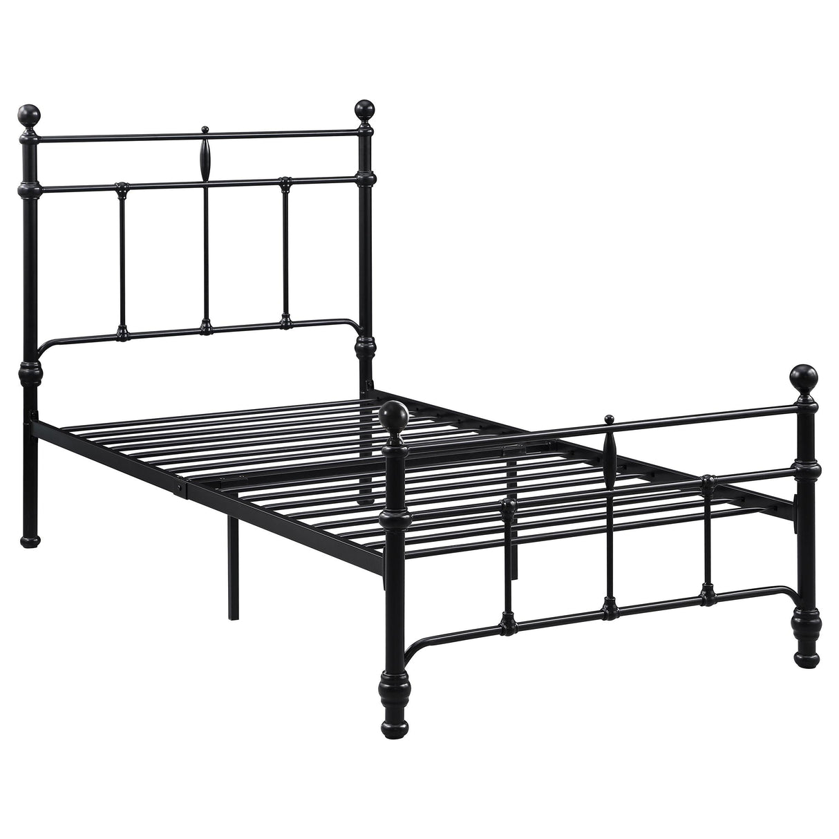 Novak Matte Black 48-inch Metal Twin Open Frame Bed by Coaster at Eve Furniture