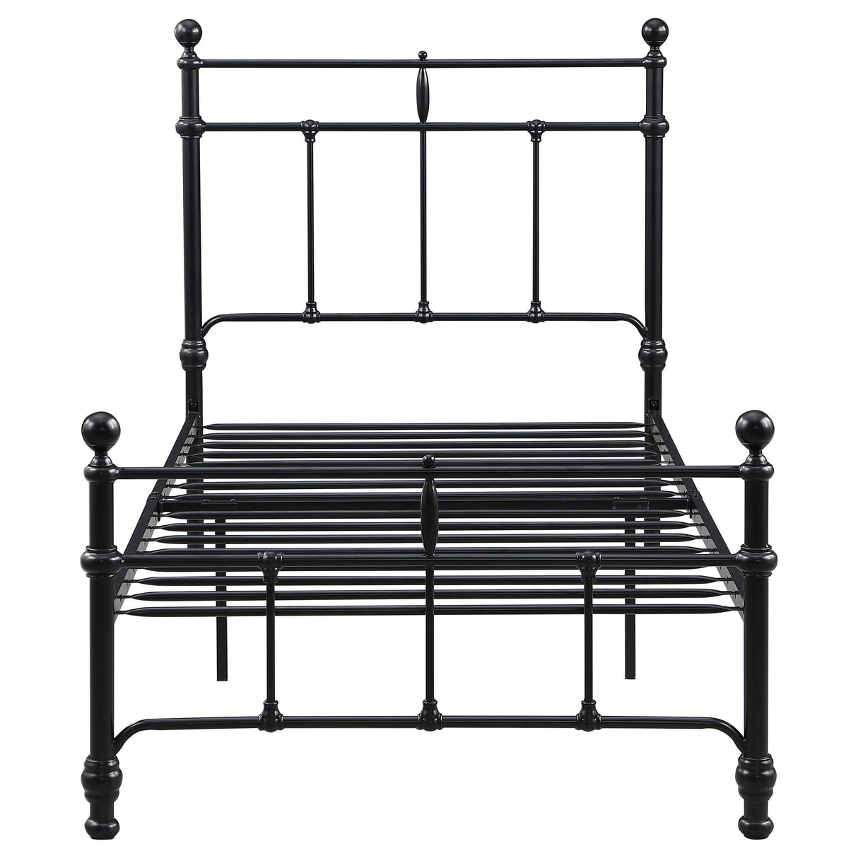 Novak Matte Black 48-inch Metal Twin Open Frame Bed by Coaster at Eve Furniture