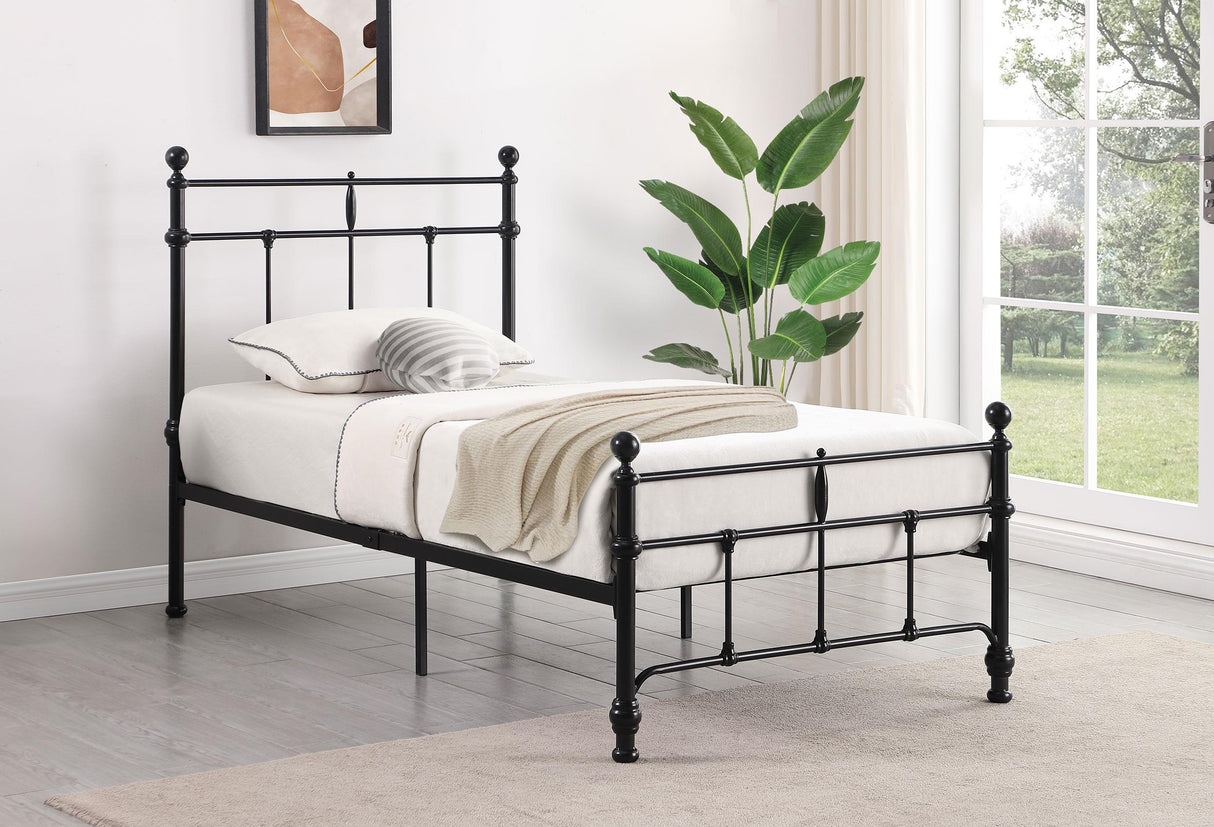 Novak Matte Black 48-inch Metal Twin Open Frame Bed by Coaster at Eve Furniture