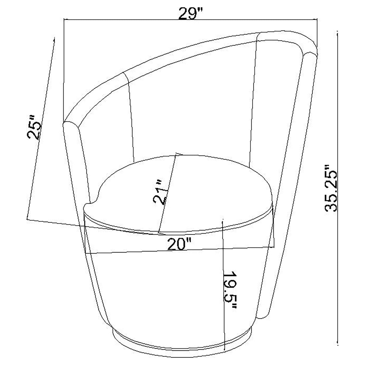 Nueva Dove Grey Upholstered Swivel Chair Curved Backrest by Coaster at Eve Furniture
