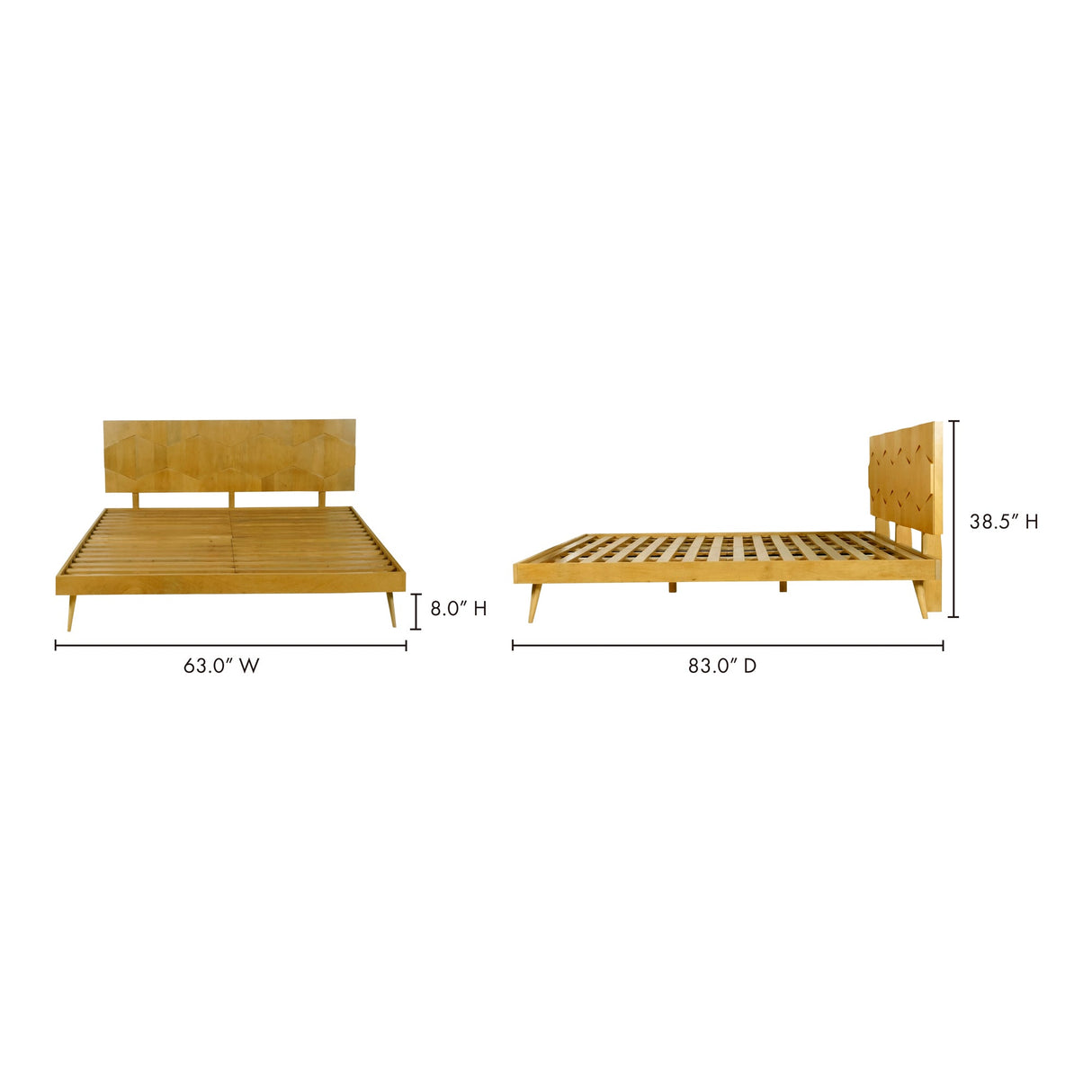 O2 Natural Queen Bed by Moe's Home at Eve Furniture