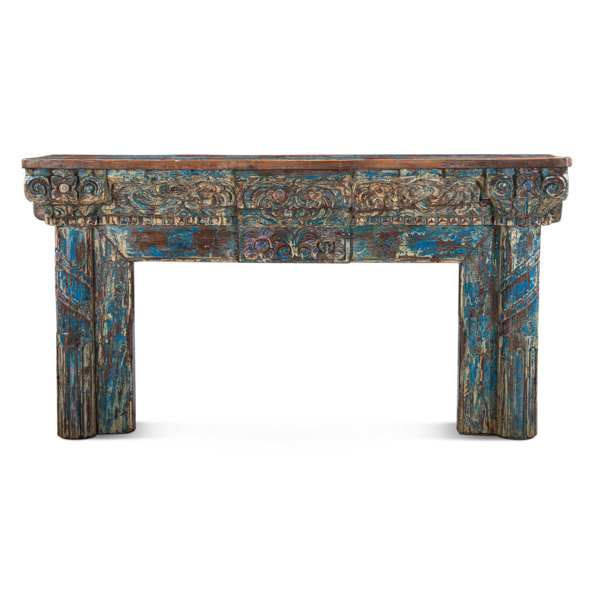 Carved Wooden Door Console Table