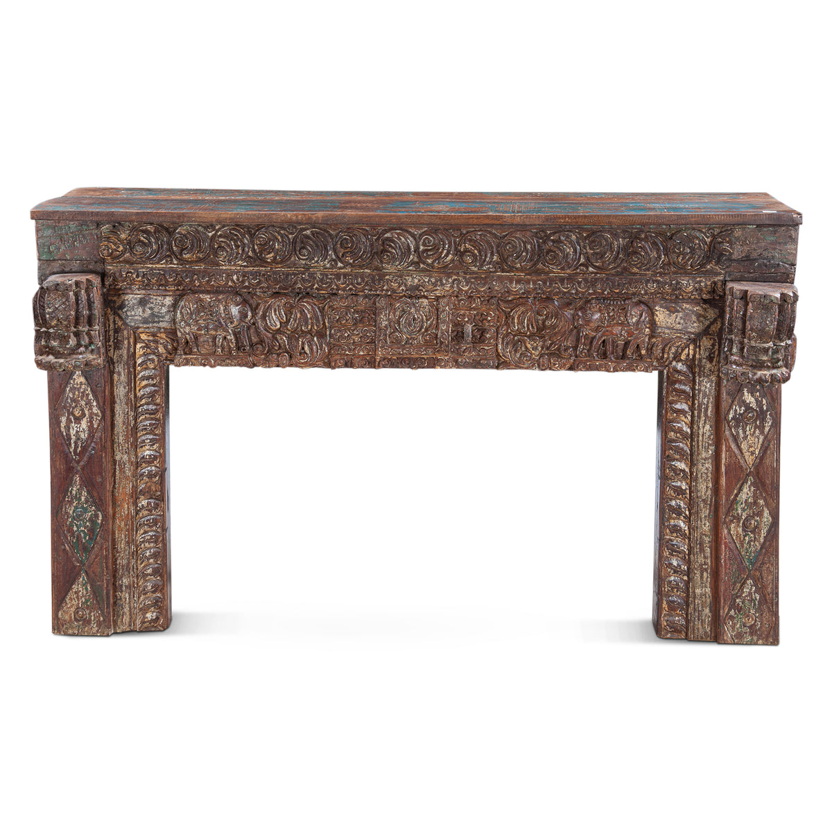 Finely Carved Wood Console Table