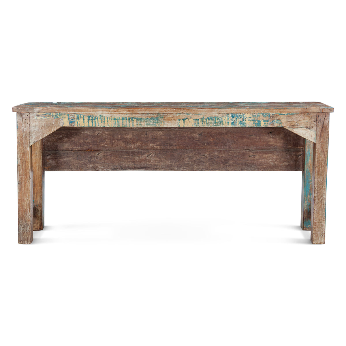 Hand Carved Reclaimed Door Console Table