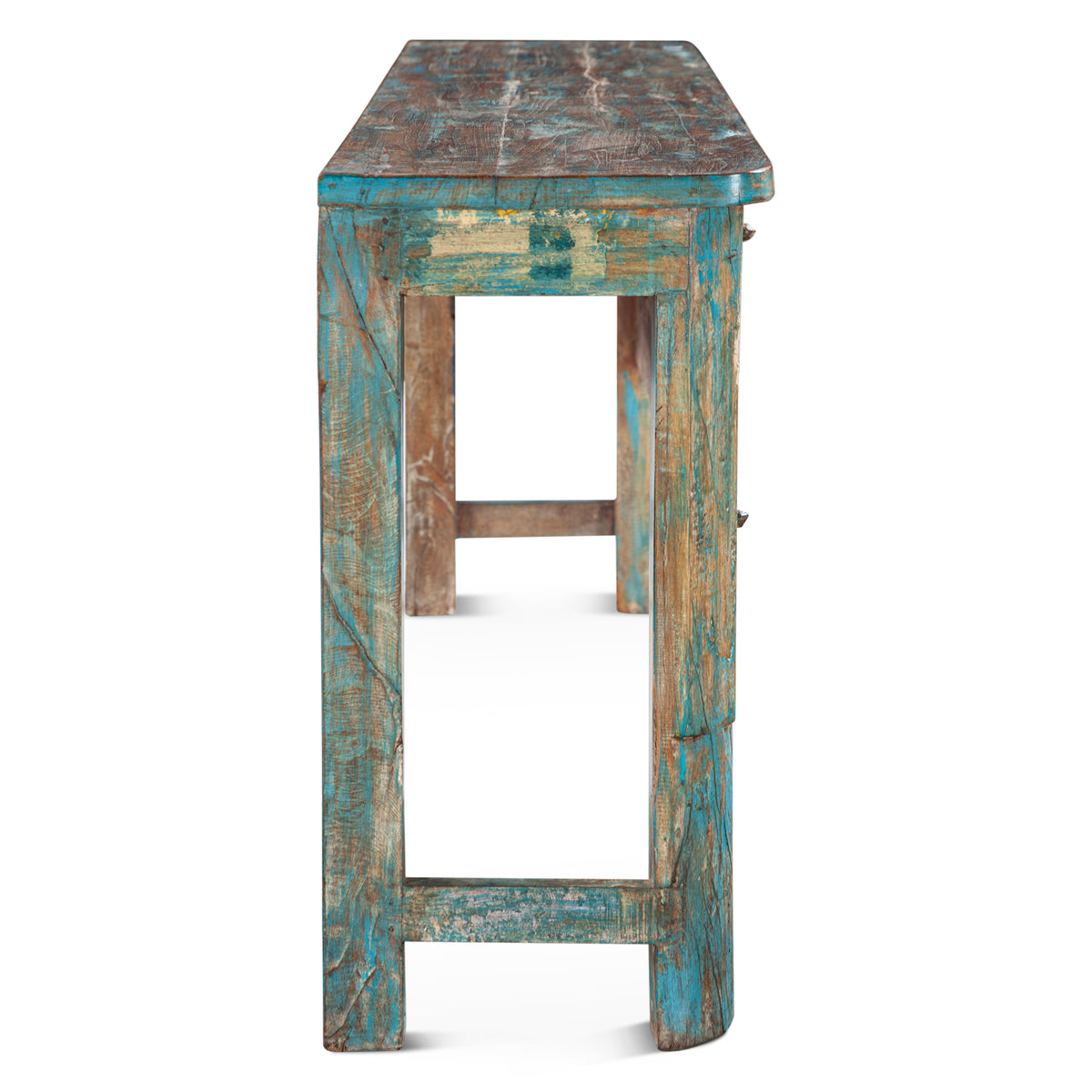 Hand Carved Reclaimed Door Console Table